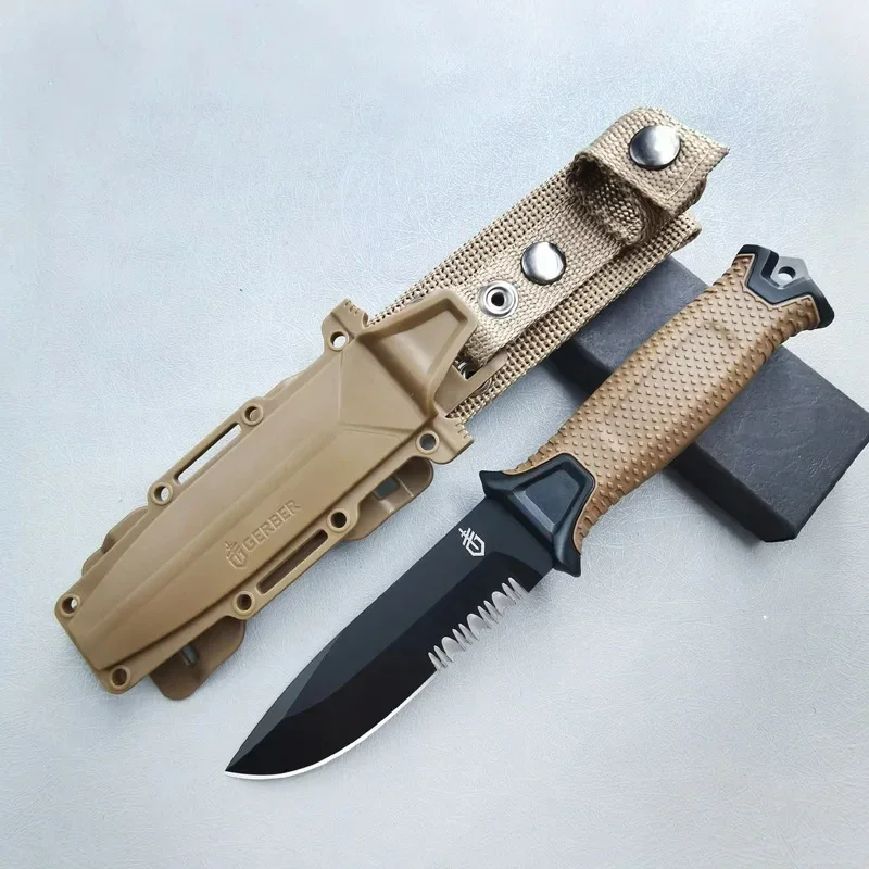 Dive Knife Titanium - มีดพับกลางแจ้งอเนกประสงค์สำหรับตั้งแคมป์ ความแข็งสูง คมกริบ มีดเอาตัวรอดแบบพกพา มีดสแตนเลสสำหรับผลไม้