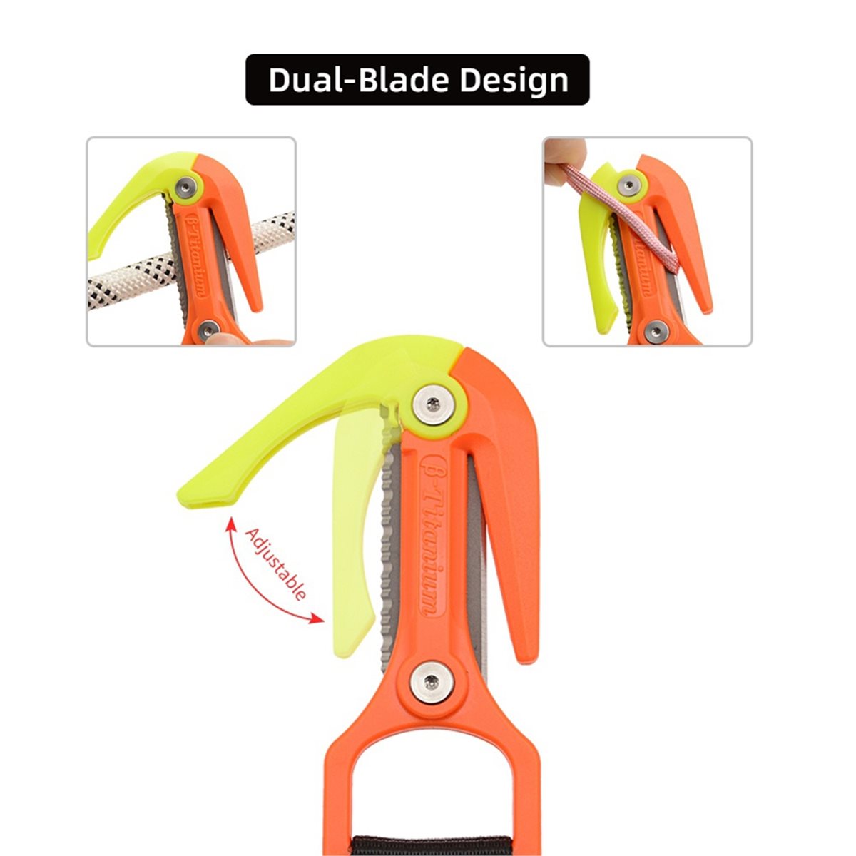 Dive Knife Titanium - อัปเดต มีดตัดเชือกใต้น้ำสำหรับดำน้ำลึก ทำจากไทเทเนียมอัลลอยด์ ใบมีดคู่ สำหรับการดำน้ำยิงปลาและกู้ภัย