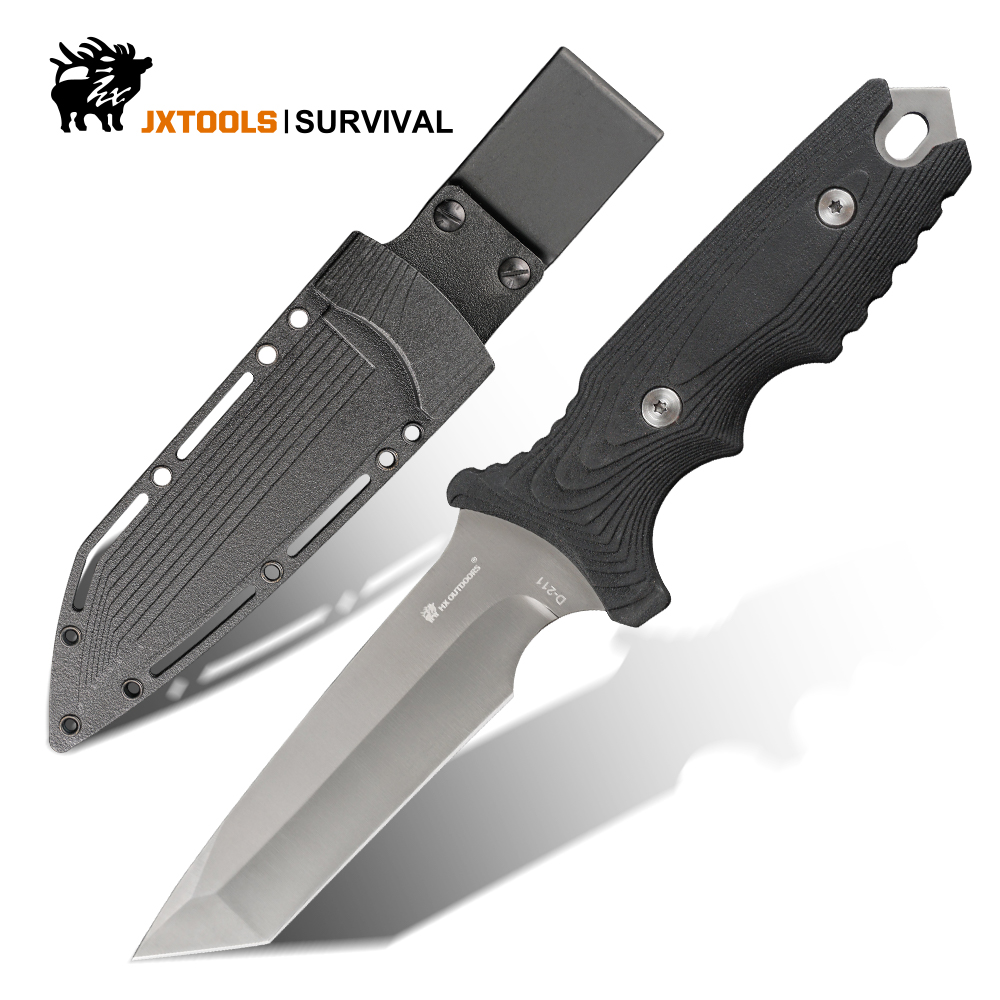 Dive Knife Titanium - มีดใบตายแบบพกพา EDC สำหรับการเอาชีวิตรอด พร้อมปลอกคาดเข็มขัด ใบมีดทรง Tanto