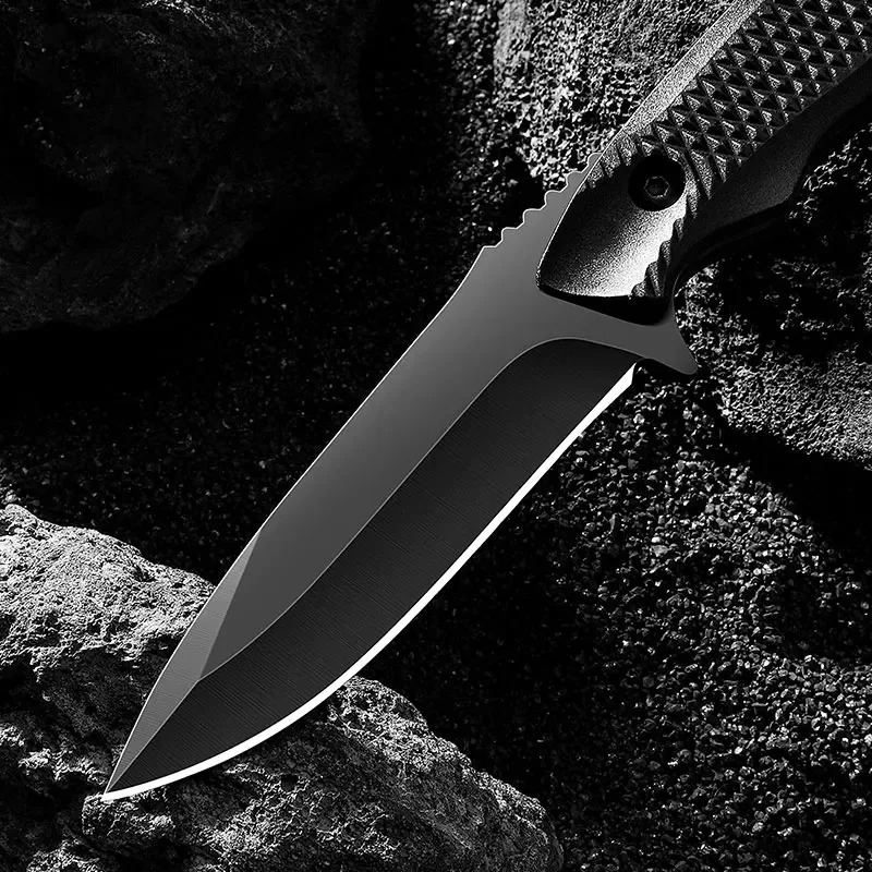 Dive Knife Titanium - มีดพกพาปลอกสแตนเลส, มีดความแข็งสูง, มีดปอกเปลือกแบบพกพา, มีดบาร์บีคิวกลางแจ้ง